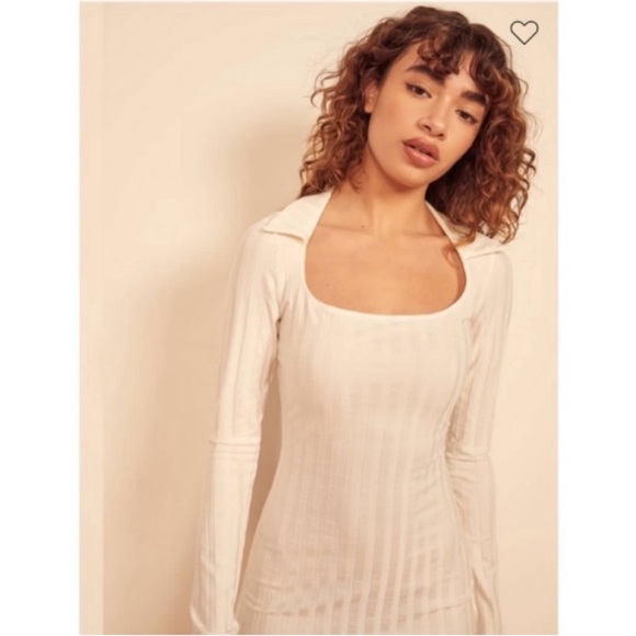 NEW Reformation Vittoria Dress Ivory Medium - Picture 13 of 17